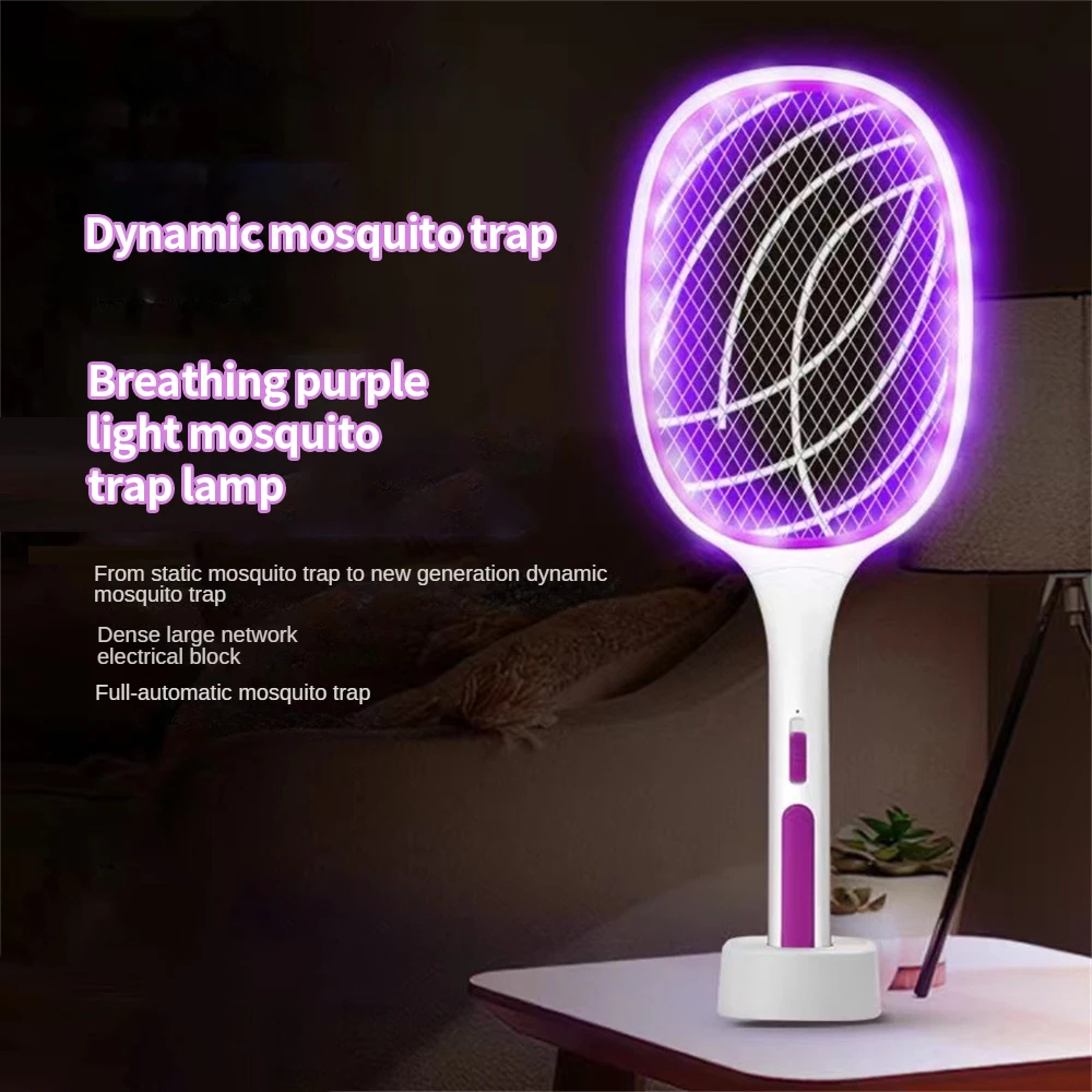 

Two-in-One 10 LED Trap Mosquito Killer Lamp 3000V Electric Bug Zapper USB Rechargeable Summer Fly Swatter Trap Flies Insect