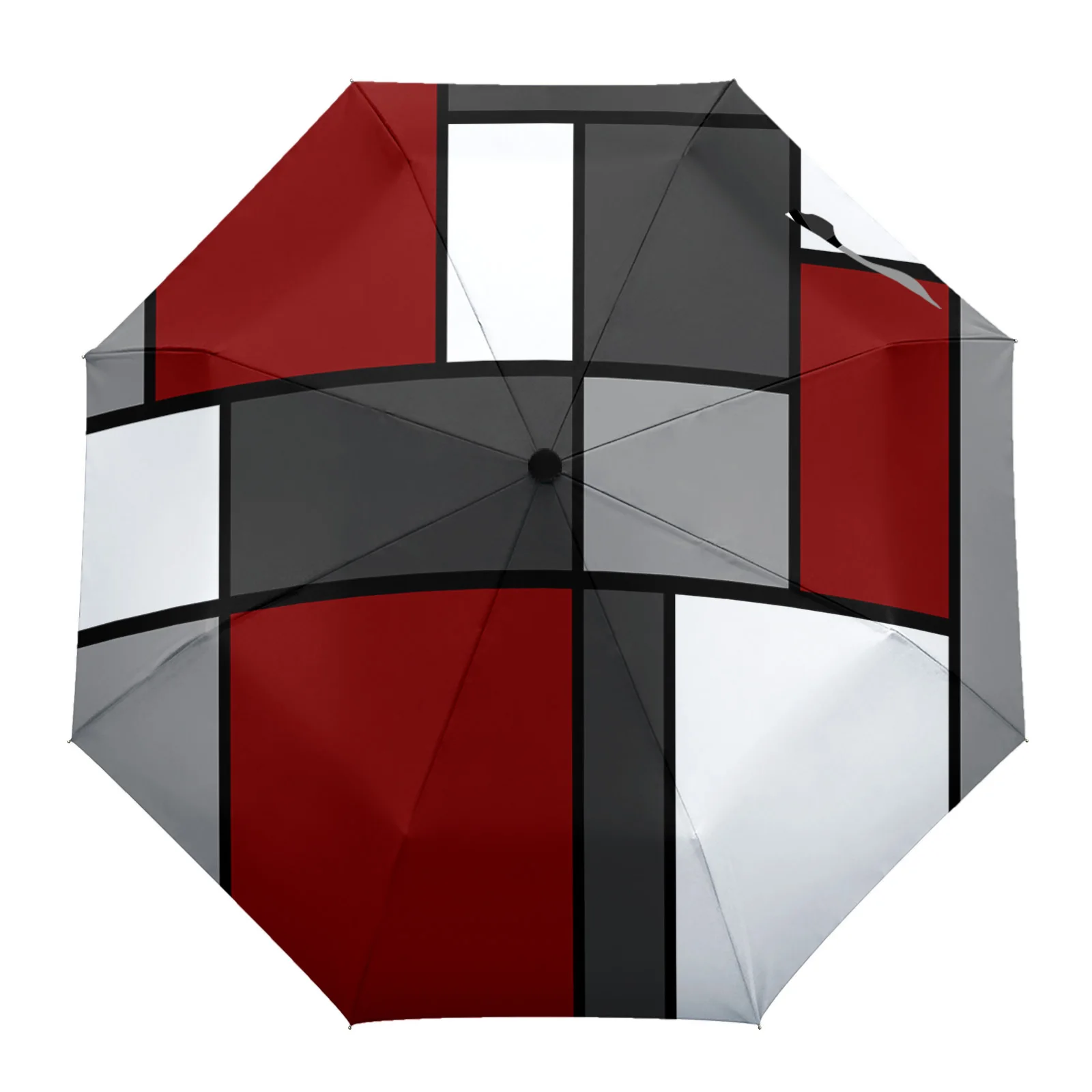 

Открытый Зонт геометрической формы темно-красного цвета с абстрактным рисунком, Зонт от дождя для женщин, полностью автоматический пляжный...