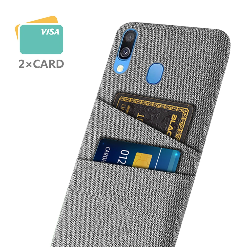 Чехол для Samsung A40 роскошный тканевый чехол телефона с двумя отделениями карт Galaxy