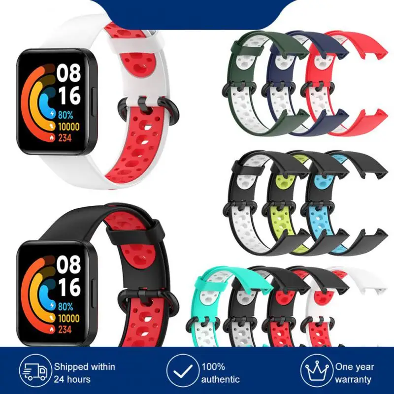 

Sweatproof Watchband Watch Band Smart Watch Replacement Silicone Strap Two-color Wristband Watch Band Strap Sports Breathable