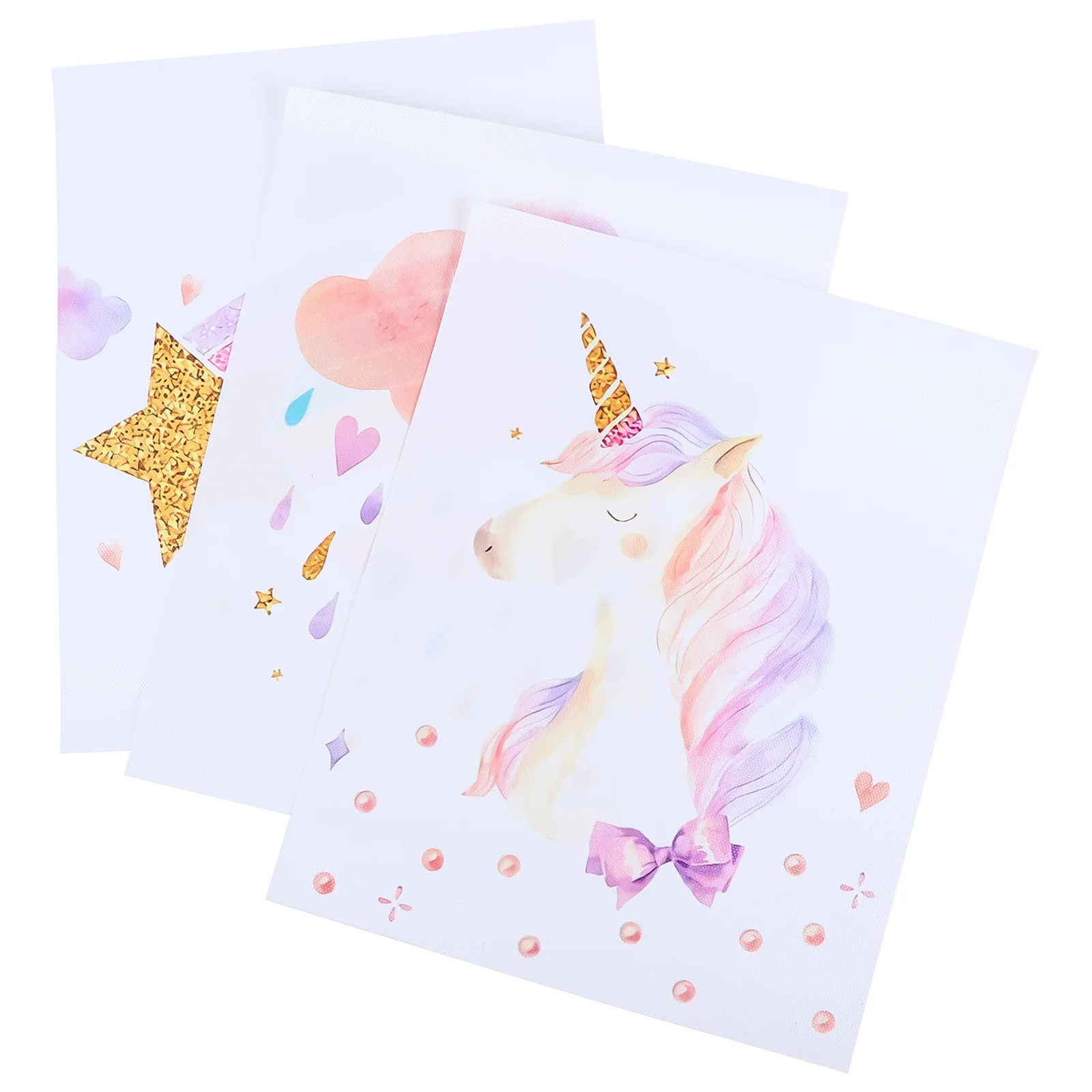 

3 Pcs Kids Wall Stickers Rainbow Wall Painting Unicorn Wall Murals Rainbow Wall Prints Unicorn Painting Wall