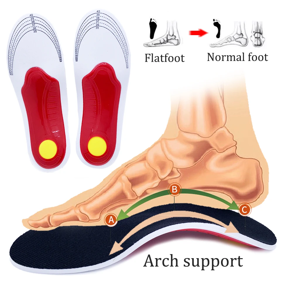

Orthopedic High Arch Support Insoles Gel Pad 3D Arch Support Flat Feet Orthopedic Foot Pain Shoe Insole Alzas Para Zapatos