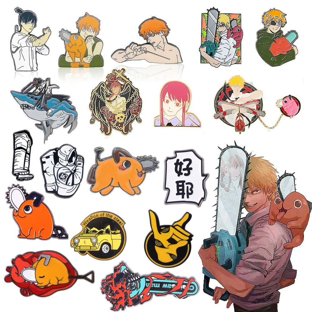 

Anime Chainsaw Man Enamel Pins Brooch Pochita Denji Makima Hayakawa Aki Power Pin Brooches Backpack Lapel Pin Jewelry Gift