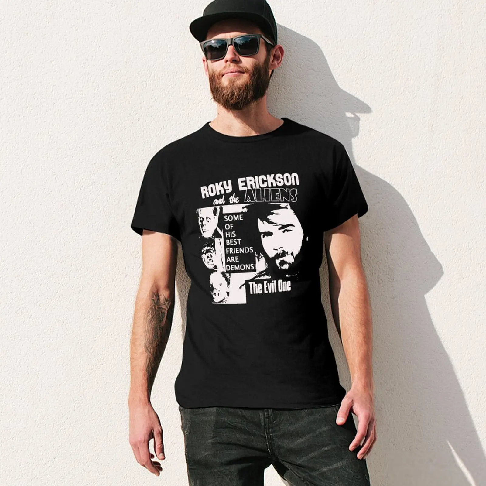 Футболка Roky erickson винтажная одежда топы белые футболки для мальчиков мужские