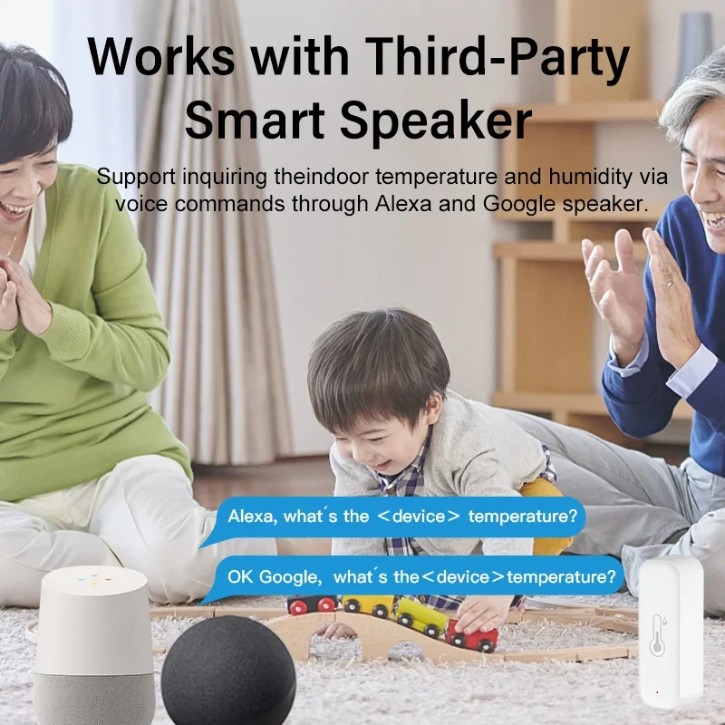 Умный Wi-fi И Zigbee Термометр Датчик Влажности Совместимый С Alexa Google Home