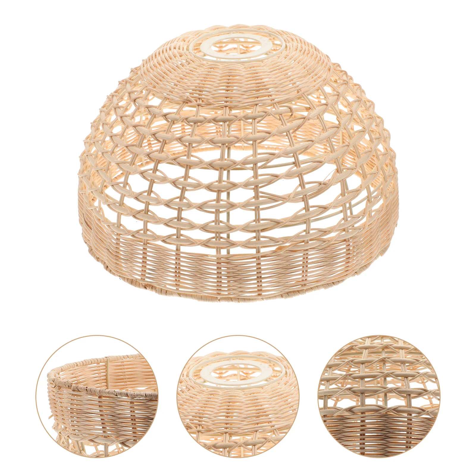 

Rattan Chandelier Lampshade Light Cylindrical Hanging Cover Woven Ceiling Covers