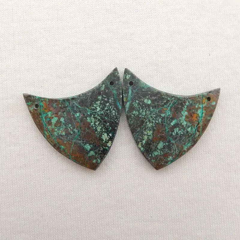 

Double Holes Natural Stone African Turquoise Earring Bead 30x29x3mm 7g Semiprecious Fashion Jewelry Accessories
