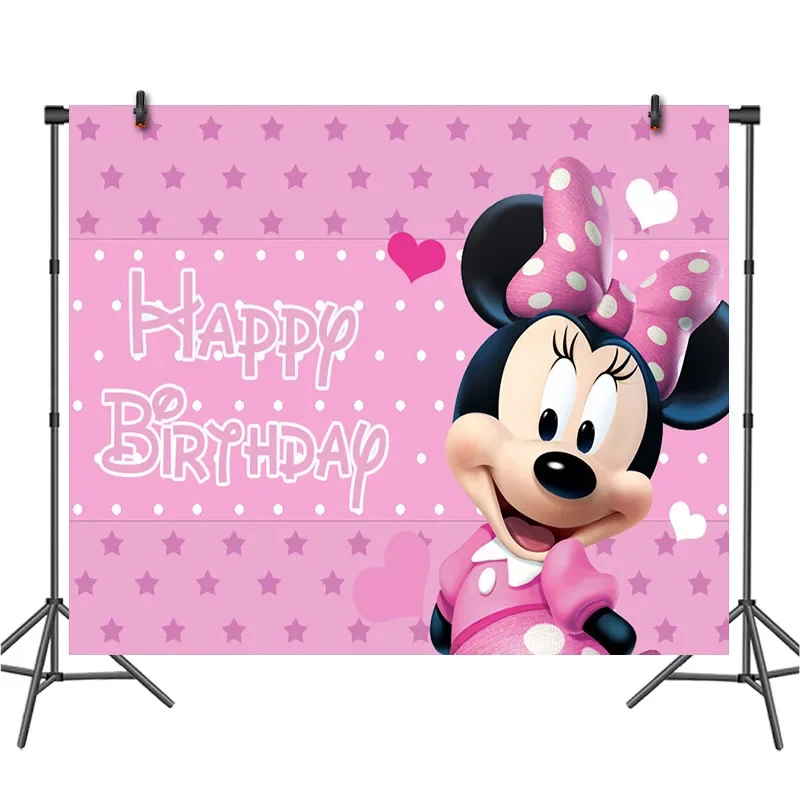 Фон с мультяшными героями Диснея Микки Маус мальчик девочка день рождения тема и