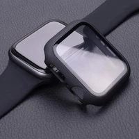cristal cubierta para funda de apple watch 44mm 40mm 42mm 38mm protector de pantalla templado iwatch series 6 5 4 3 se 7