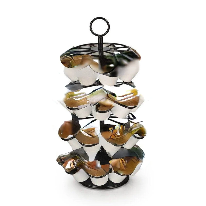 

Rotating Black Metal 36 pcs Coffee Pod Storage Rack Coffee Capsule Holder Carousel