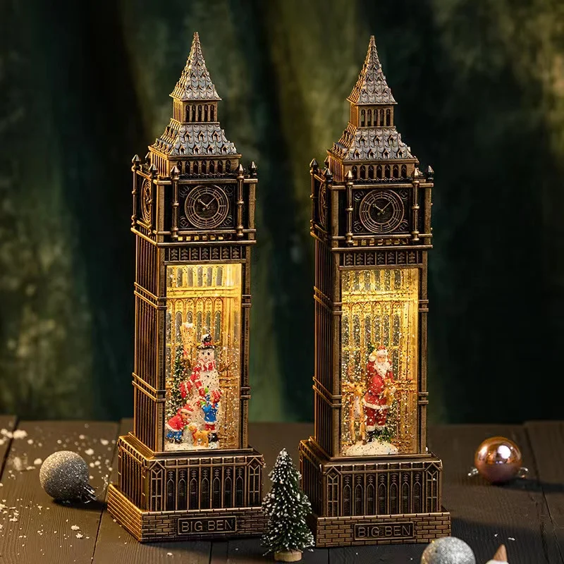 

Santa Claus Snowman Big Ben Decorations Scene Arrangement Shooting Props Crafts Decorations Children's Gifts