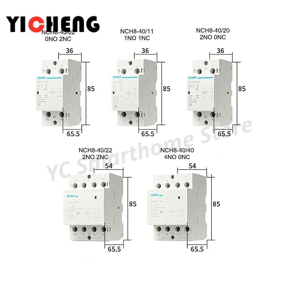 1 шт. китайский бытовой маленький контактор переменного тока NCH8 однофазный 220 В/24
