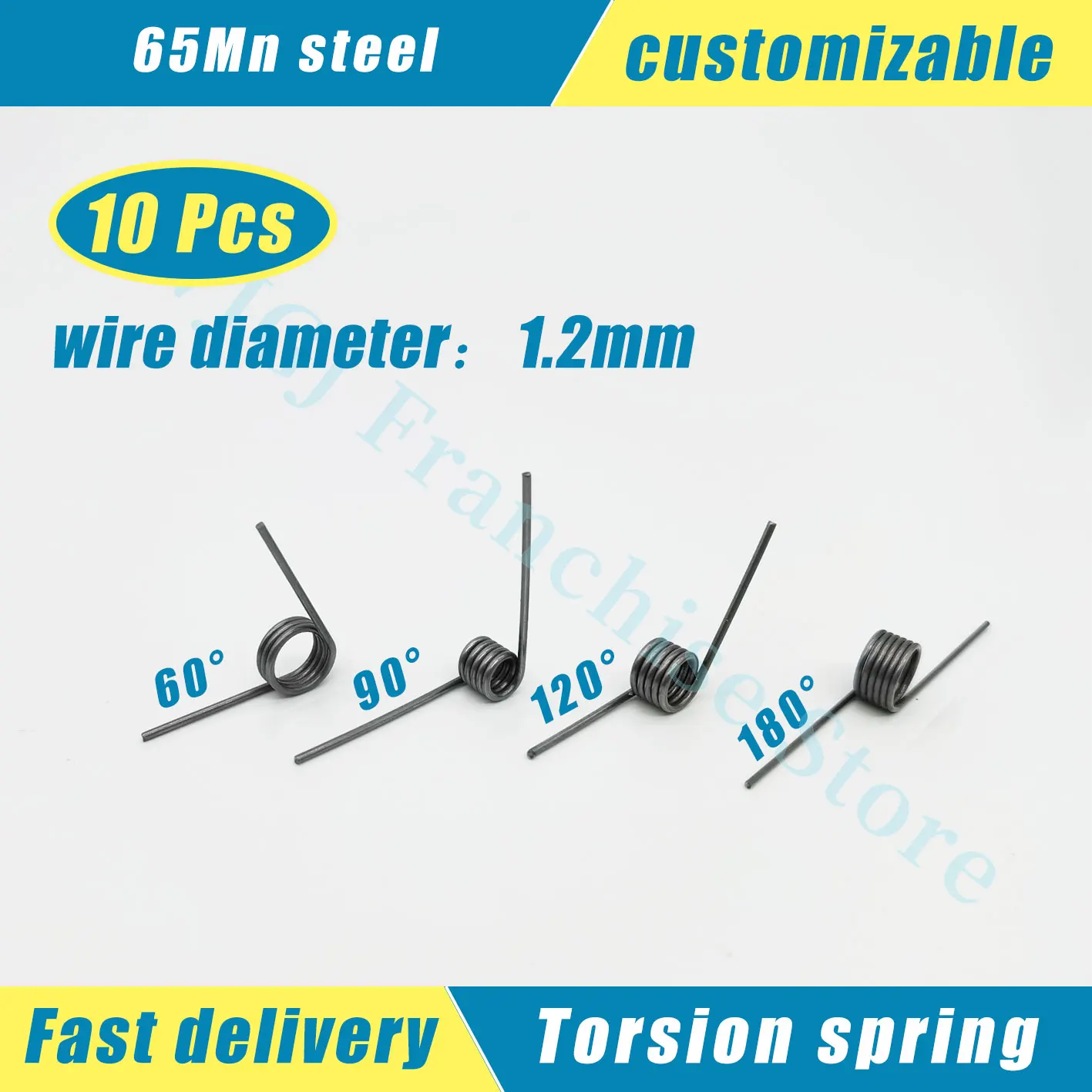 Torsion Spring,V-Shaped Spring, Wire Diameter1.2Mm Return Spring Hairpins 180/120/90/60 Degree 3/6/9Coils Mini Coil Spring
