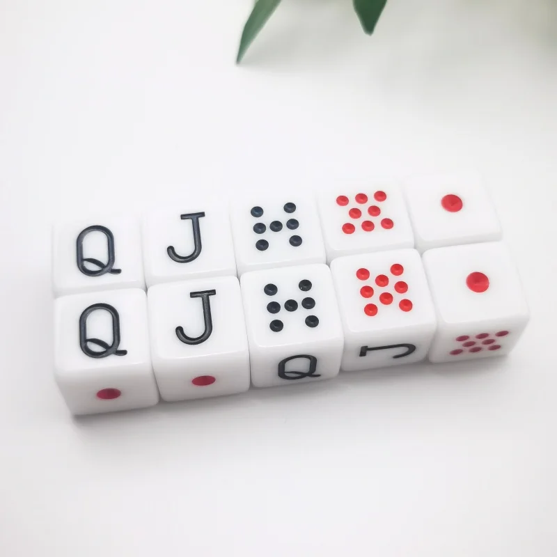 10 шт./компл. 16 мм игральные кости для покера квадратные угловые акриловые JQK