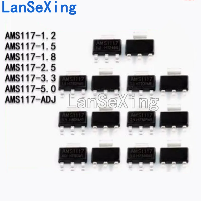 

Voltage stabilizing transistor AMS117-1.2 1.5 1.8 2.5 3.3 5.0 ADJ