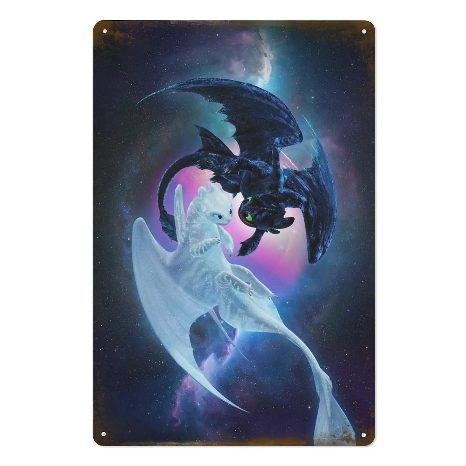 Металлический жестяной плакат Night and светильник Fury картина 8 × 12 дюймов забавная