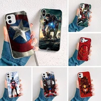marvel captain america iron man phone case for iphone 13 12 11 pro mini xs max 8 7 plus x se 2020 xr silicone soft cover