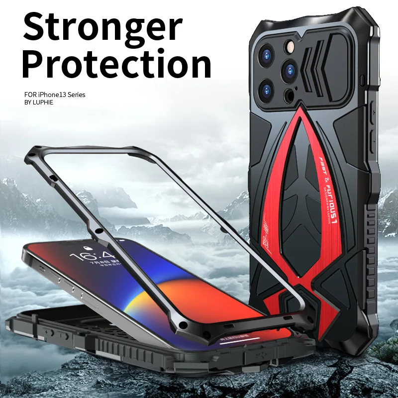 

New Metal Full Protect Armor Case for iPhone 13 Pro Max 12 Mini 11 for iPhone Xs Xr X Plus Phone Cover Shockproof Fundas