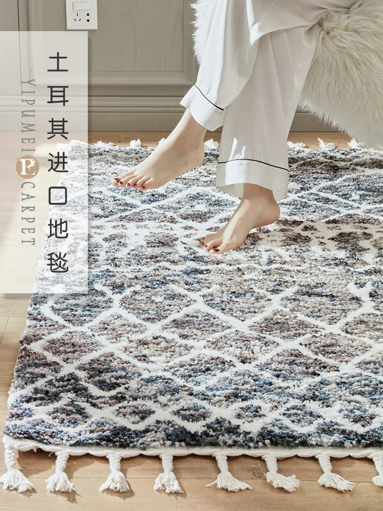 

Living room bedroom Nordic style carpet round plush carpet cat plush bedside carpet rug for living room decor fluffy rugs