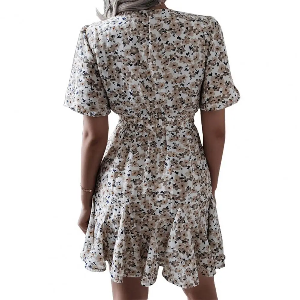 

Sweet Popular Elegant A-Line Dress Ladies Beach Dress Short Sleeve for Banquet