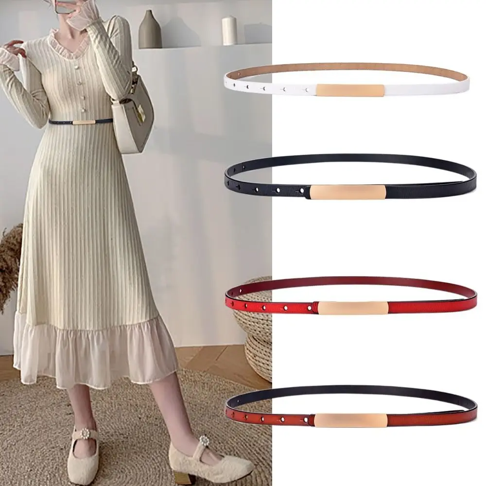 

For Leisure Dress Jeans Waistband Belts Corset Women Female Ladies Belts Smooth Buckle Belt PU Leather Belt Thin Belt