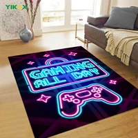 gaming handheld console rug for living room carpet floor mat neon bedroom bathroom anti slip flannel gamer activities home decor