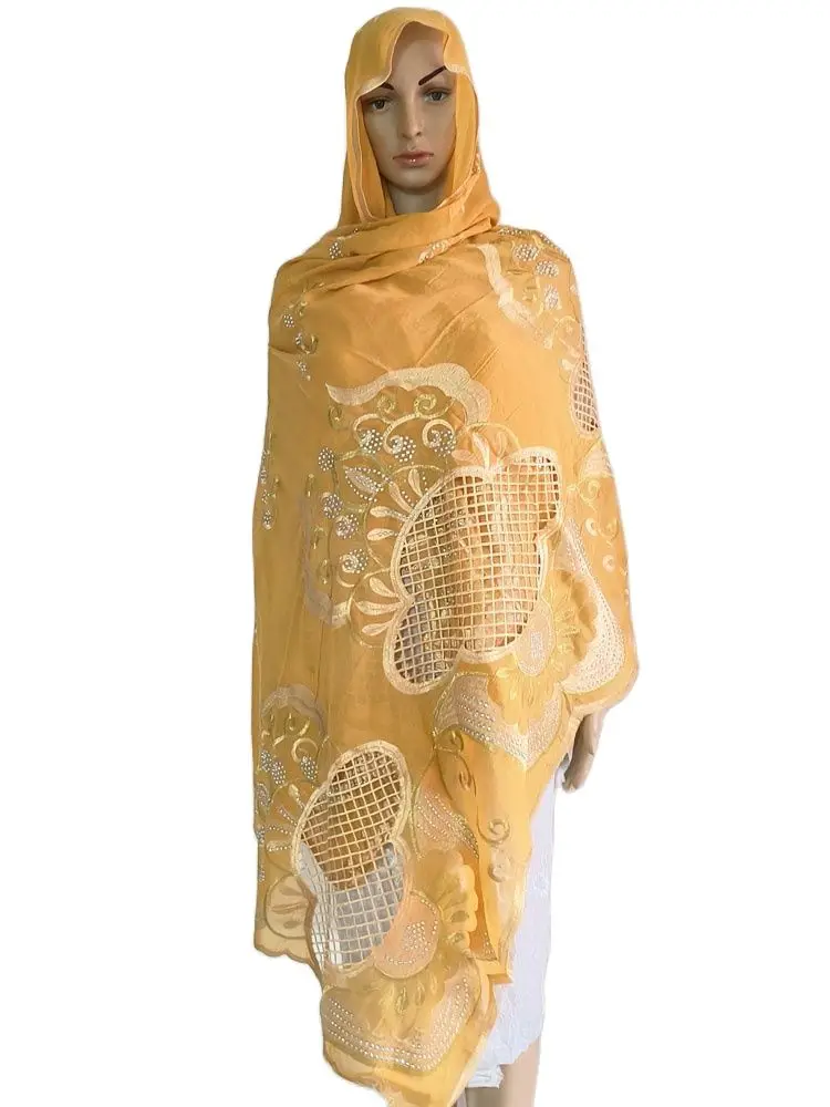 

High Quality New African Muslin Islamic Scarf Dubai Ramadan Cotton Hijab Pashmina Extremely Soft Turban Women Wraps 240*110cm