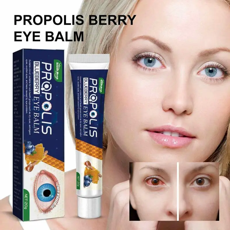 

Natural Eye Cream Hydrating Brightening Eye Cream Organic Propolis Blueberry Extract Moisturizing Whitening Eyes Care 20g