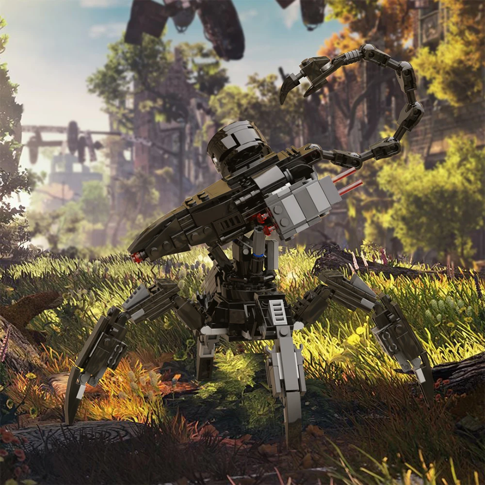 

MOC Game Horizoned Zero-Dawn Corruptor War Machine Building Blocks Kits Black Robot Bricks Toy Watcher Model Best Kids Gift