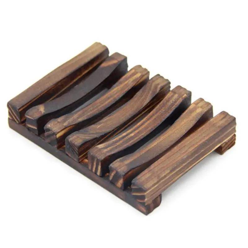 

2/4/6PCS Portable Prevent Mildew Bamboo Soap Holder Soap Rack Bathroom Accessory Natural Soap Box Bathroom Accessories Sets
