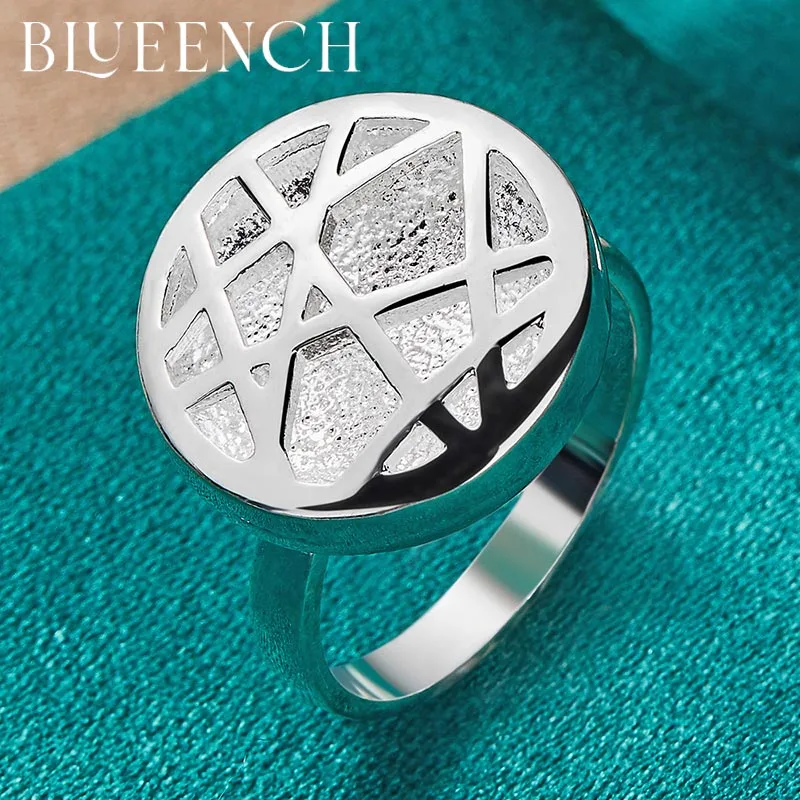 

Blueench 925 Sterling Silver Round Ring for Women Proposal Marriage Temperament High Fashion Jewelry