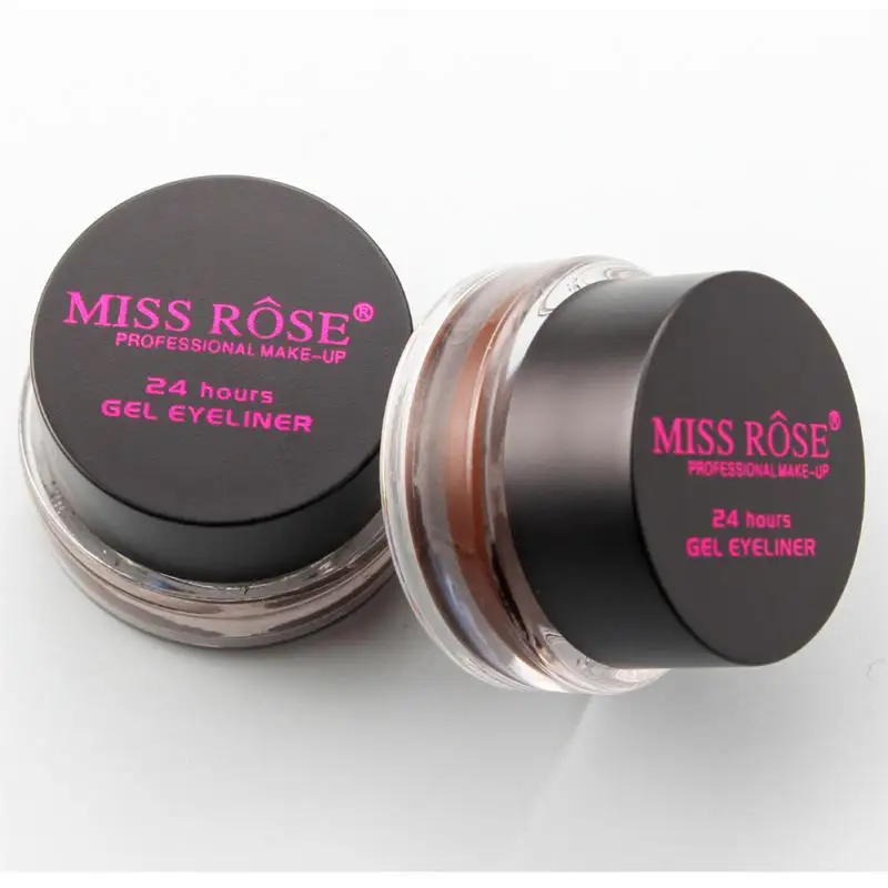 

Eyeliner Cream+Eyeliner Brushes Kit Black+Brown Eye Liner Waterproof Smooth Non Smudge LastingLiner Makeup Tool