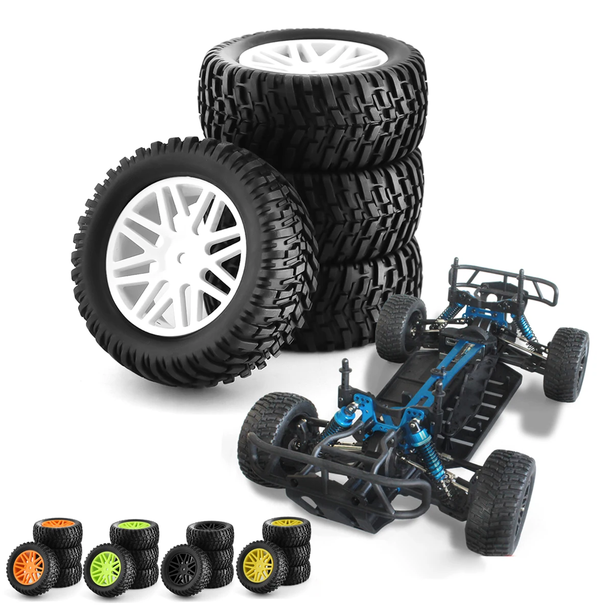 

4Pcs Rubber Tire Wheel Tyre For 1/10 RC Car HSP 15502 94107 94170 94155 94177 Upgrades Parts Accessories