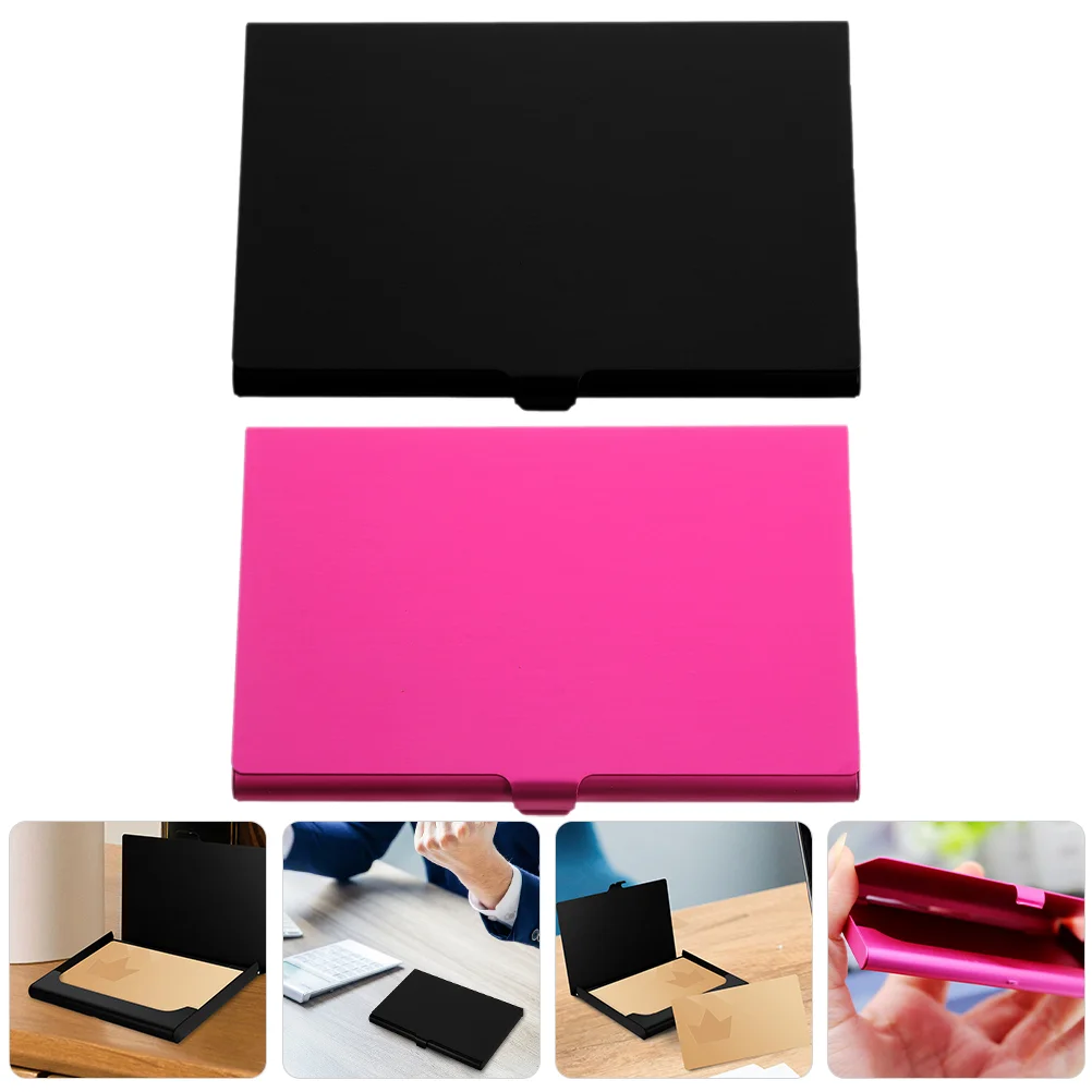 

2 Pcs Unfinished Card Case Business Holders Metal Sublimation Cards Aluminum Alloy DIY