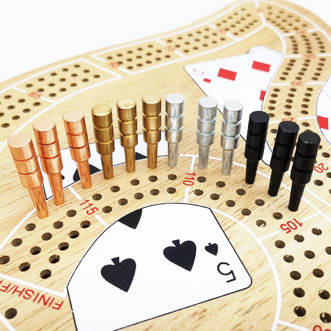 

12pcs Steel And Brass 3Silver 3Black 3gold 3Copper Cribbage Pegs For 1/8 Hole Game Scoring Bar