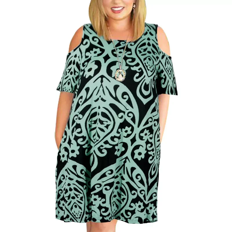 

9XL Dress for Fat MM 2022 Woman Summer dress Loose plus size dresses off the shoulder women clothing 9XL dress vestidos
