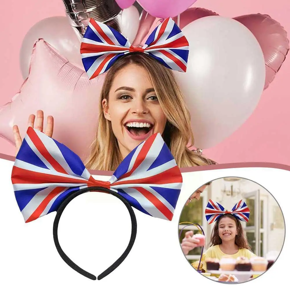 

Повязка на голову с бантом, флагом Союза Джека, красные, белые, синие патриотические флаги, повязка на голову для коктейльной вечеринки 70 мат...