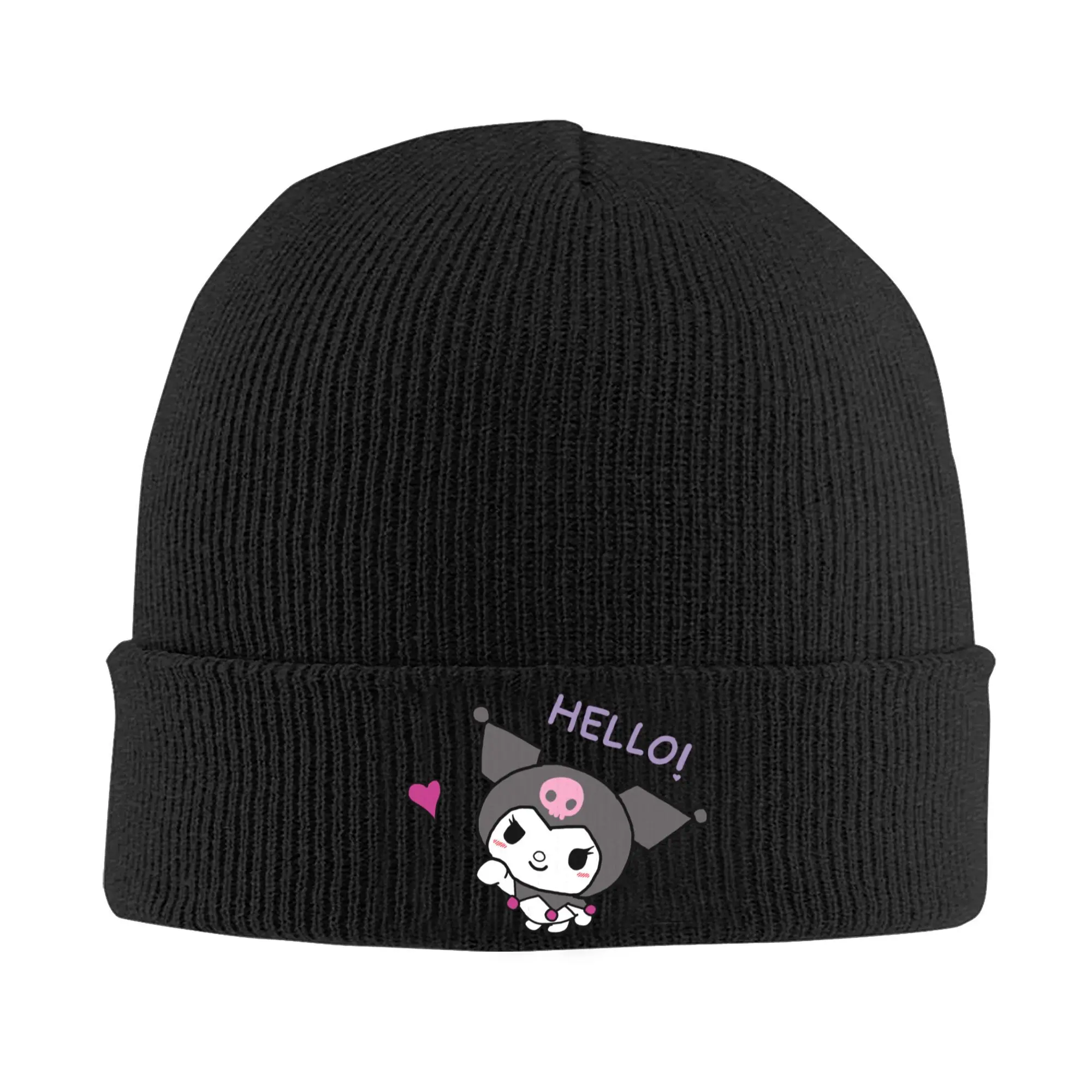 Шапки Kuromi Hello Skull с героями мультфильмов Skullies на заказ зимние теплые шапки в стиле