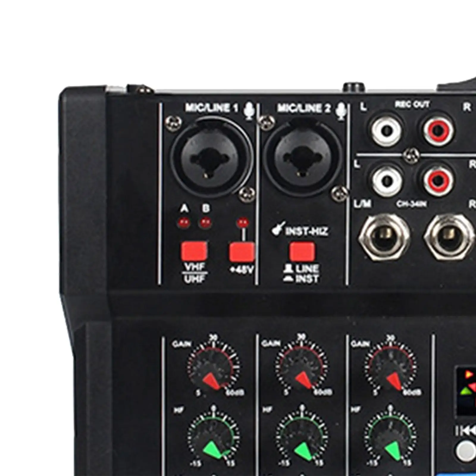 

Audio Mixer 48V Phantom 4 Channel Portable Sound Board Console Sound Mixer for Karaoke Home DJ Mixing Studio Recording