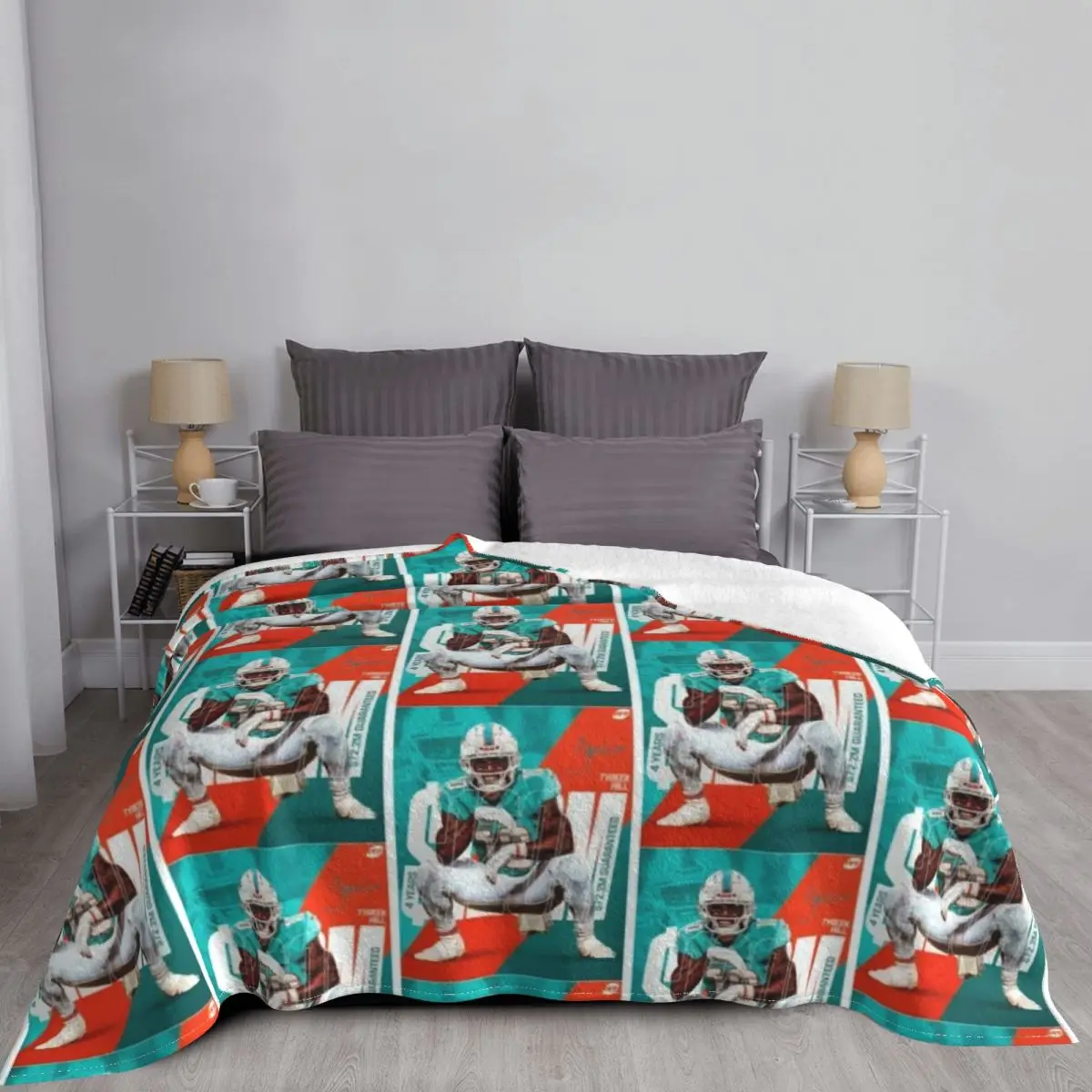 Одеяло с дельфинами Tyreek Hill одеяла и мягкие теплые зимние в клетку