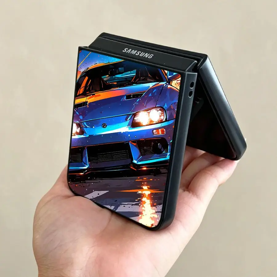 Фото Чехол для телефона Samsung Galaxy Flip4 Flip7 FE Flip6 Flip5 Flip3 Z Flip 7 6 5 4 3 в стиле гоночного спортивного автомобиля, задняя крышка-накладка (Funda) №2