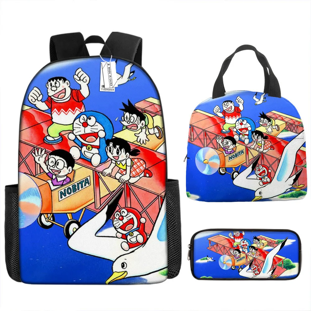 

Doraemon Anime School Bag Backpack Shoulder Bag Tinker Bell Thermal Insulation Lunch Bag Primary and Secondary School Students