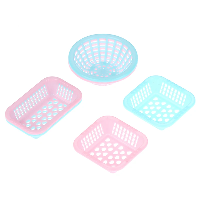 

6Pcs/Set Dollhouse Mini Food Play Supermarket Vegetable Basket Household Storage Basket Model for Dollhouse Kitchen Furniture