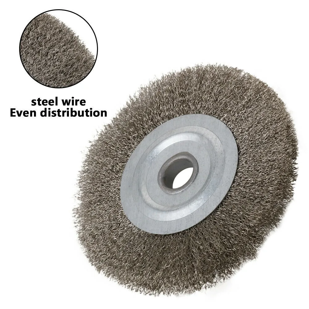 

5inch Stainless Steel Wire Brush Bevel Polishing Wheel Rust Remover Brushes For Angle Grinder Electric Drill 16mm Hole