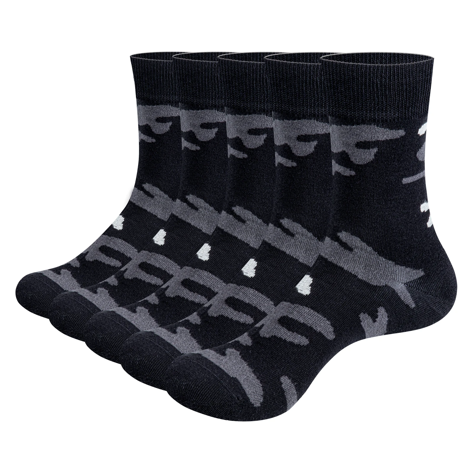 

YUEDGE Mens Camo Funky Design Fun Socks Fancy Patterned Casual Cotton Funny Dress Socks for Size 37-46, 5 Pairs