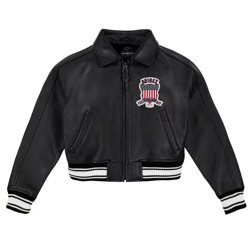 AVIREX женская куртка-бомбер из овечьей кожи новое европейское антикварное пальто