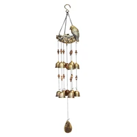 copper bird nest wind chime birds windchime with 12 bells mothers love gifts outdoor decoration wind chimes clearance ornament