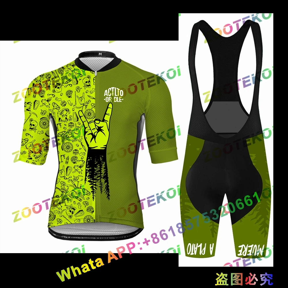 

Actlto Or Dle 2022 Short Sleeve Cycling Jersey Set Bib Shorts Ropa Ciclismo Bicycle Clothing Mtb Bike Jersey Uniform Men Clothes