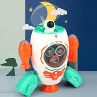 childrens electric rocket toy cartoon flashing light sound music rocket toy 2022 new kids birthday gifts educational toys