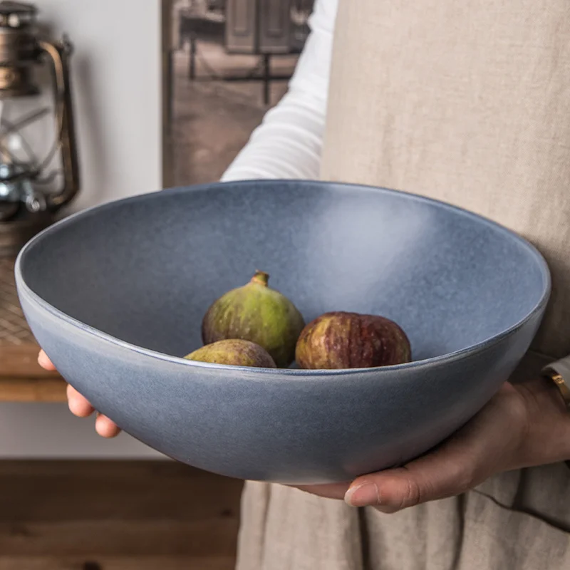 

Oversized Practical Ceramic Large Bowl Spicy Flavor Pot Bowl Fruit Basin Minor Flaw